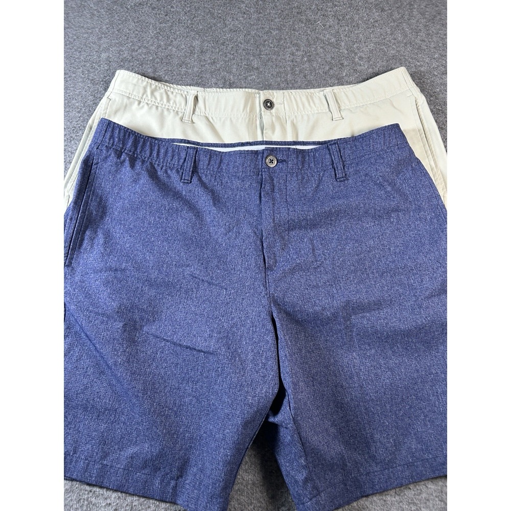 Lot Of 2 Men's Under Armour Shorts 1 Blue Khaki 40"waist 11" IS Gold Outdoor